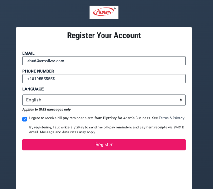 Register Your Account